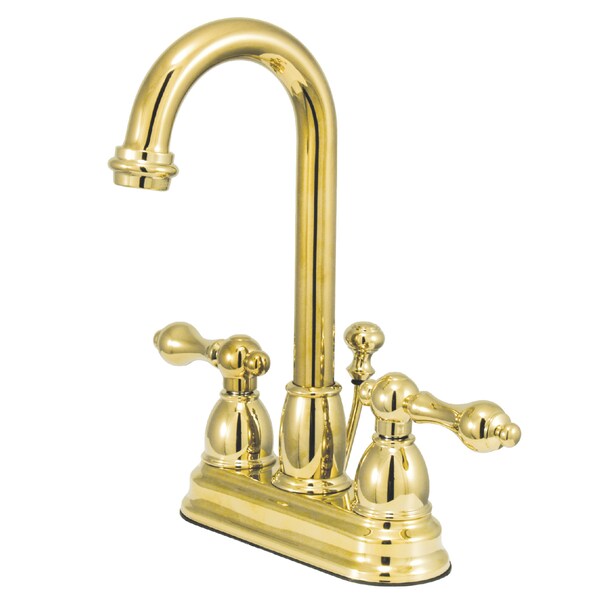 4" Centerset Bathroom Faucet, Polished Brass